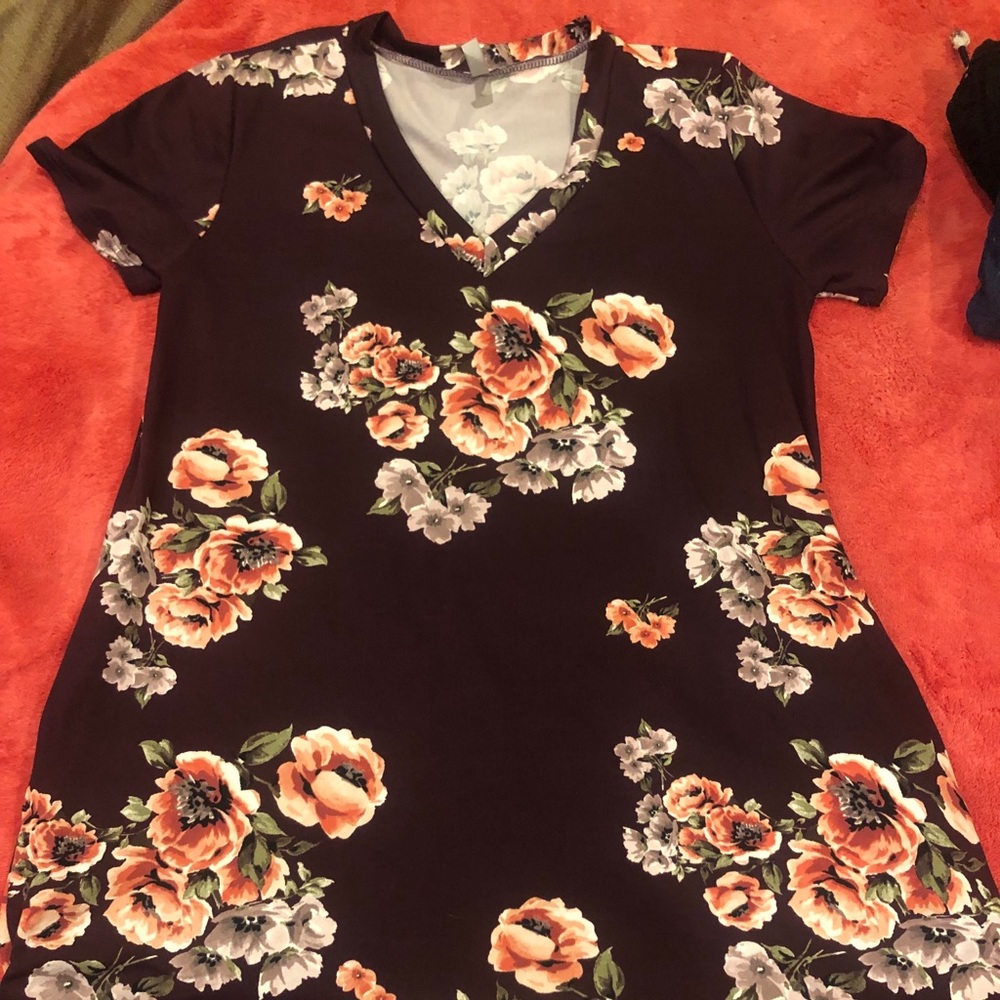 Floral t shirt dress
